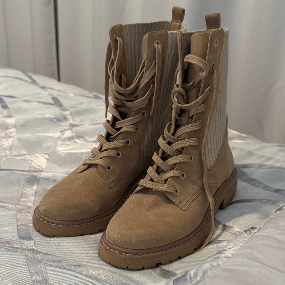 Sam Edelman Tan Lace-Up Boots
